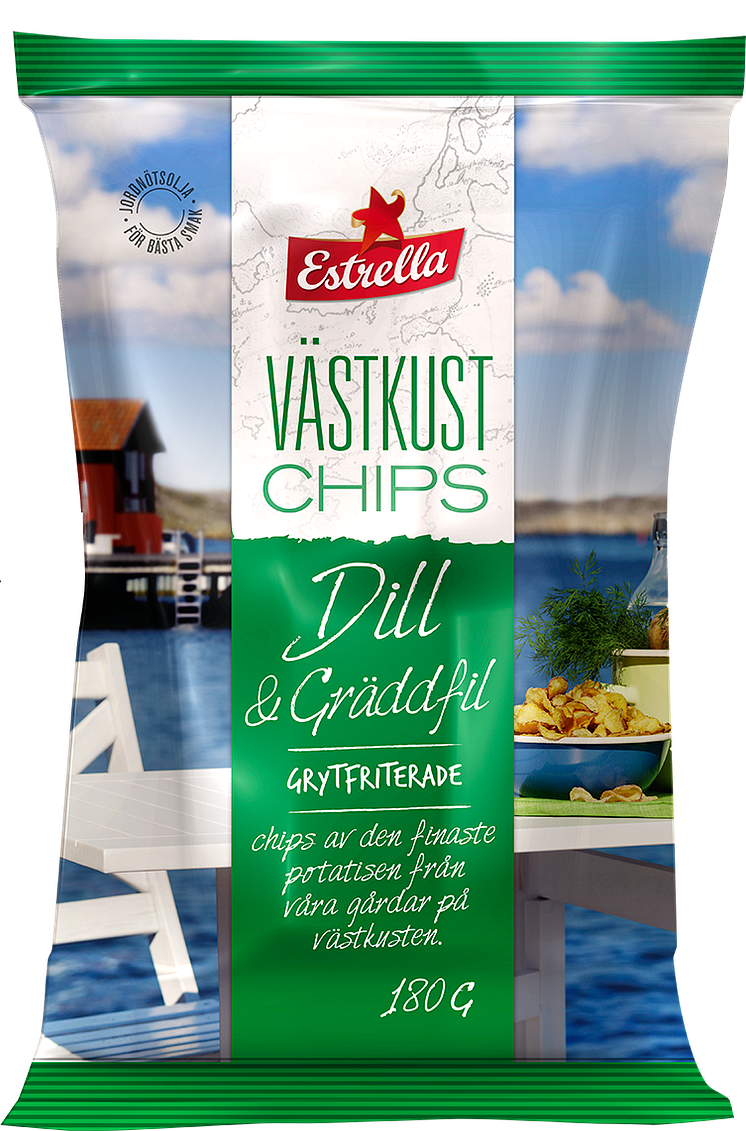 Estrella Västkustchips Dill & Gräddfil