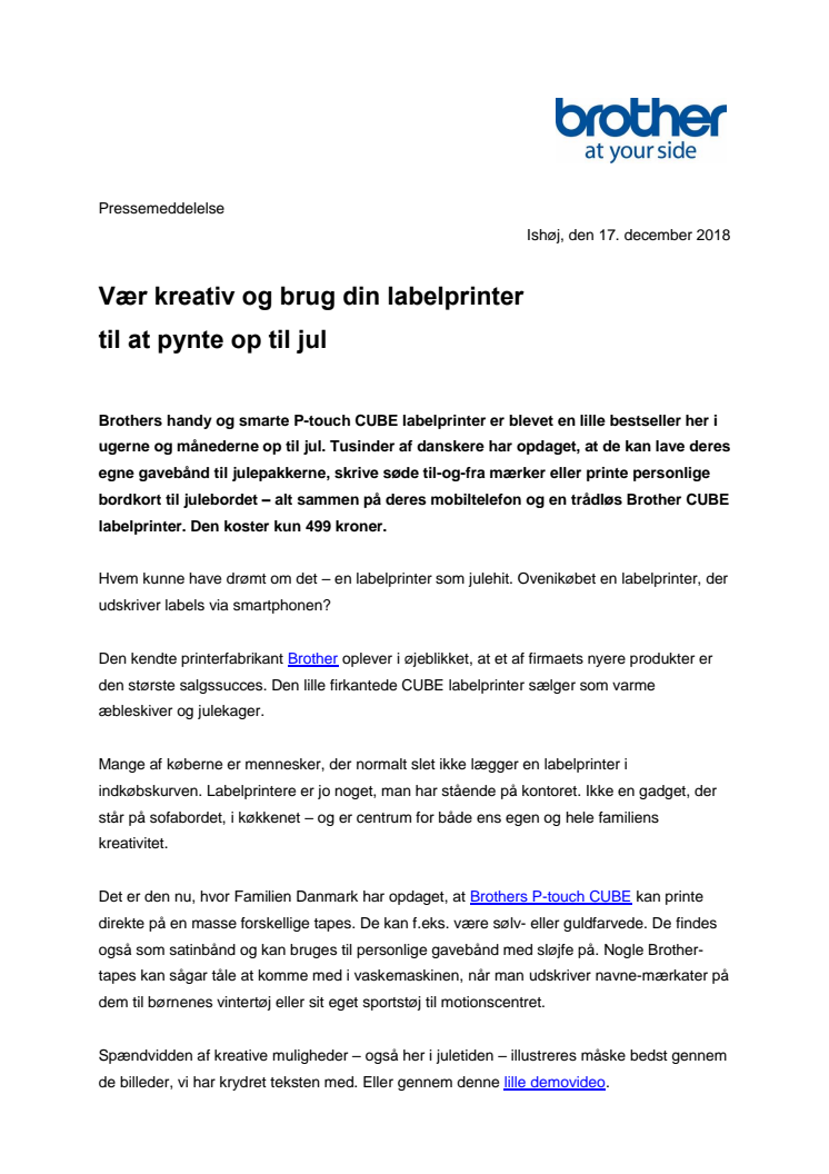 Vær kreativ og brug din labelprinter til at pynte op til jul