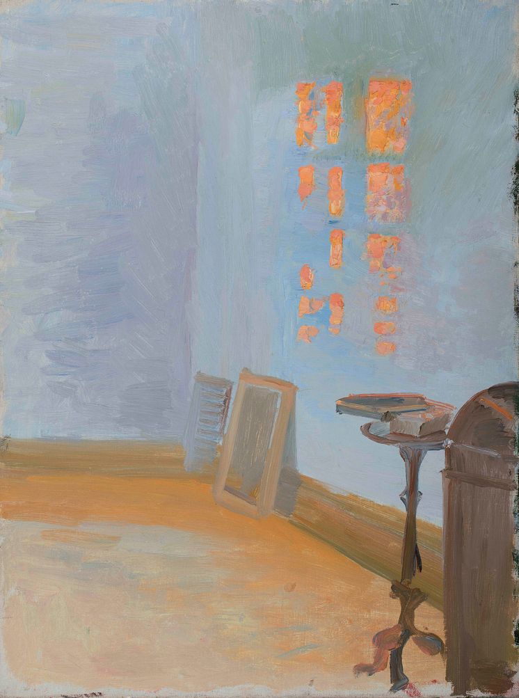 Anna Ancher, Aftensol i kunstnerens atelier på Markvej. Tidligst 1913. Skagens Kunstmuseer