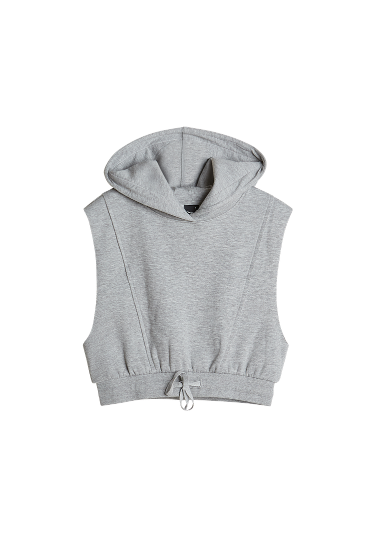 Eliana sleeveless hoodie, Grey melange