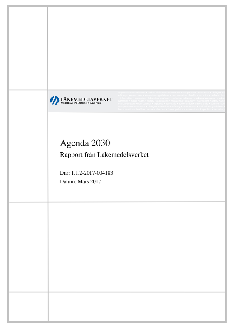 Agenda 2030 Rapport från Läkemedelsverket