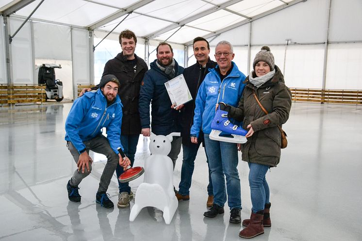 Bei der Pressekonferenz zur Eröffnung des Stadtwerke Eisfestivals 2019/20