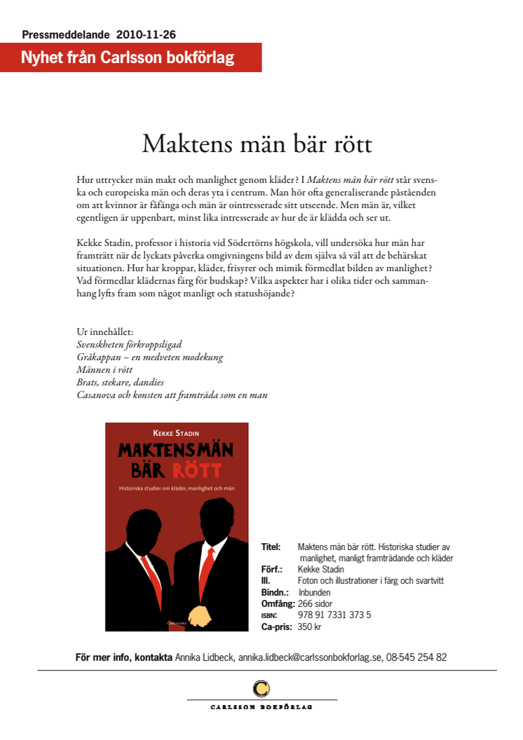 Ny bok: Maktens män bär rött