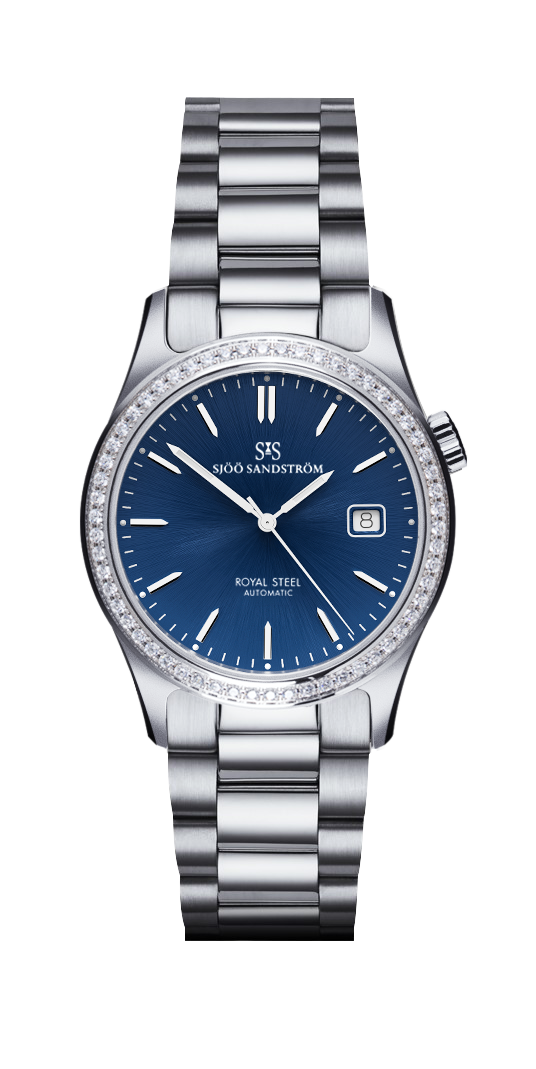 Royal Steel Classic 36mm Diamant Bezel - Blue dial