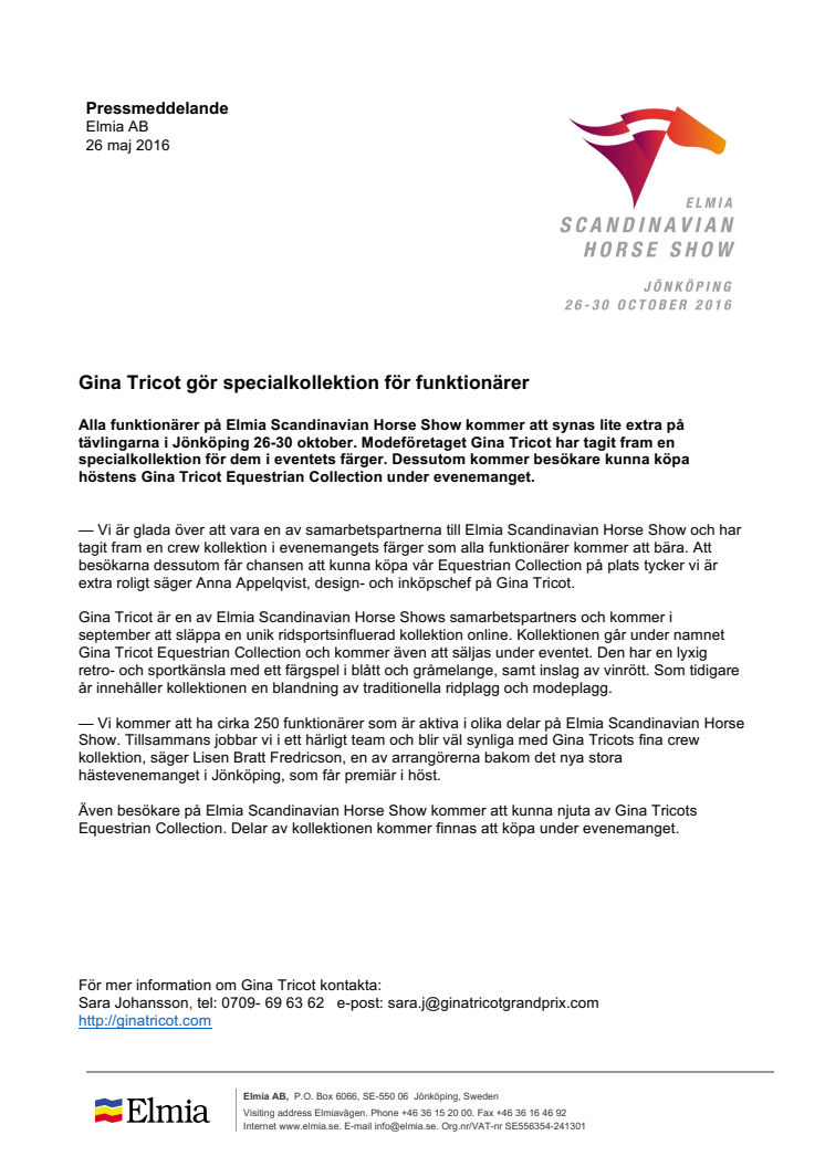 ​Gina Tricot gör specialkollektion för funktionärer