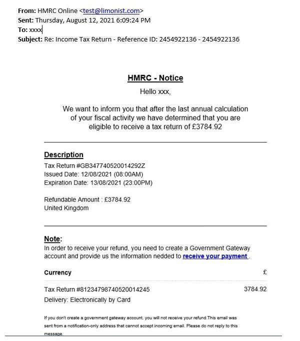 Tax Rebate scam 2