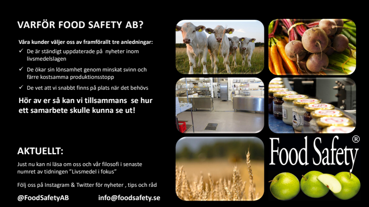VARFÖR FOOD SAFETY AB?