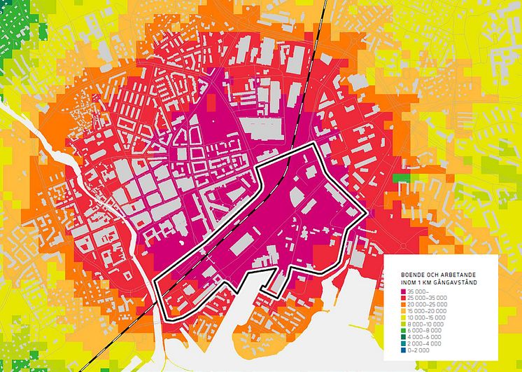 Västerås stadskärna med beslutande och pågående planer