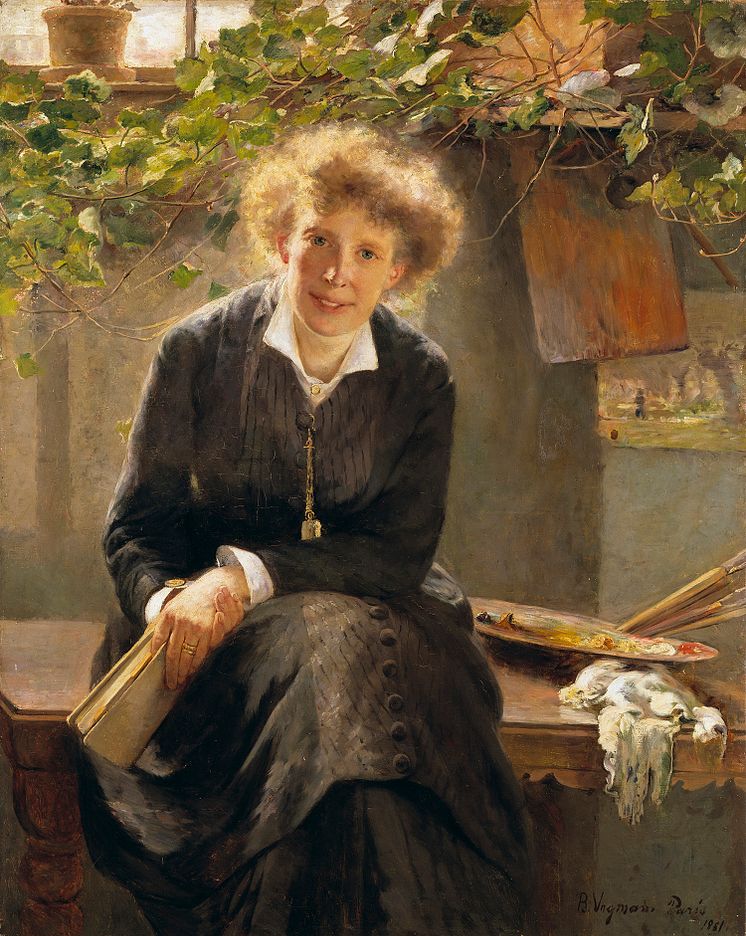 Bertha Wegmann, Konstnären Jeanna Bauck, 1881, olja på duk, 106 x 85 cm, Nationalmuseum. 