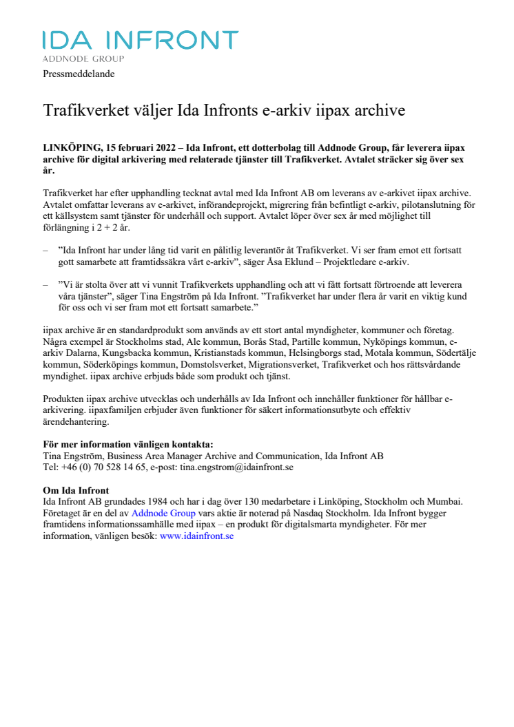 Pressmeddelande - Trafikverket väljer Ida Infronts e-arkiv iipax archive _20220215.pdf