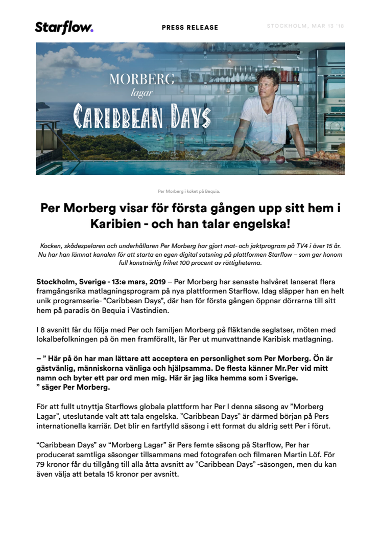 Per Morberg visar för första gången upp sitt hem i Karibien - och han talar engelska!   