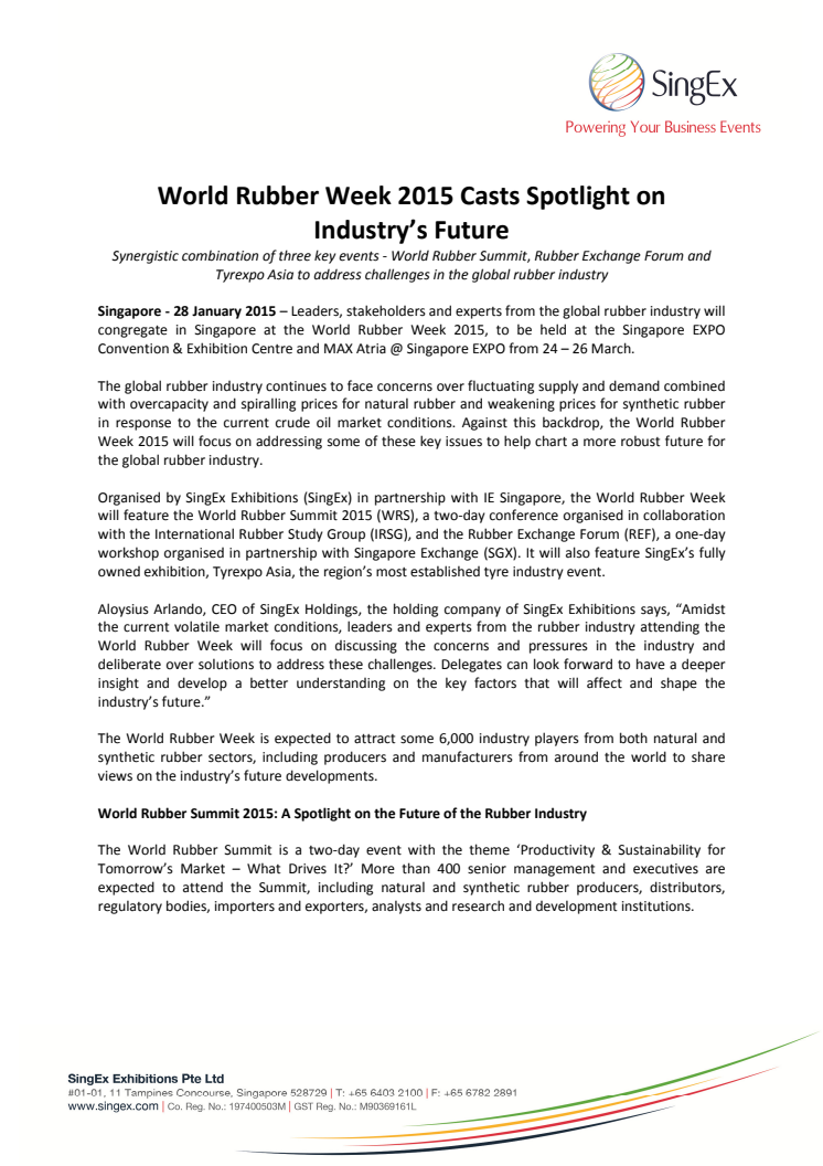 World Rubber Week 2015 Casts Spotlight on Industry’s Future