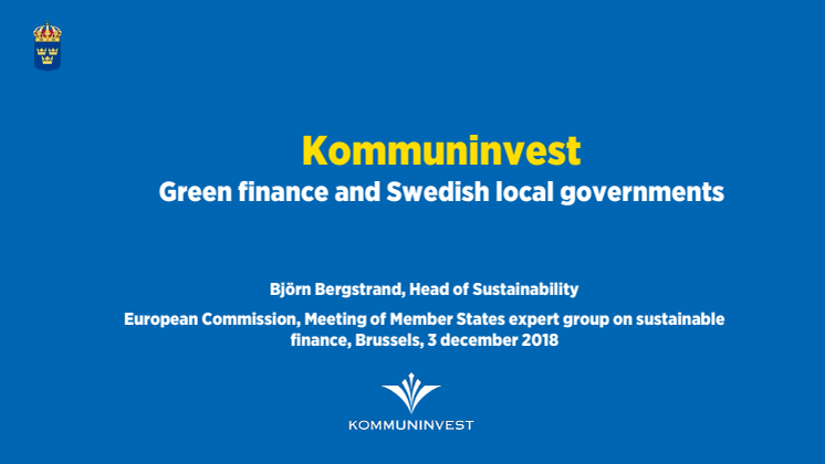 Kommuninvest presentation EU-kommissionen 3 december 2018