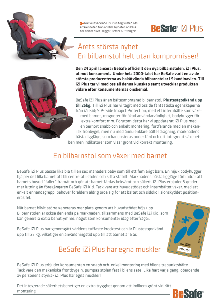 Ny bilbarnstol från Skandinaviens ledande aktör
