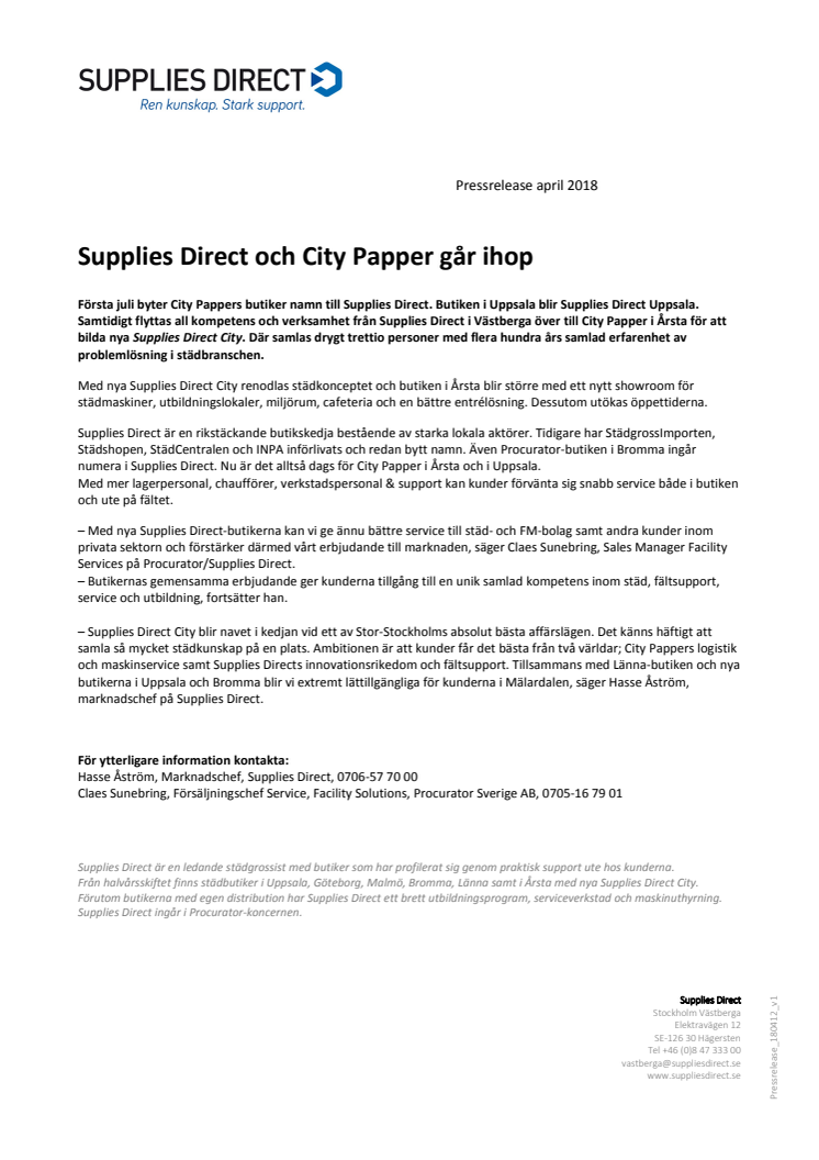Supplies Direct och City Papper går ihop