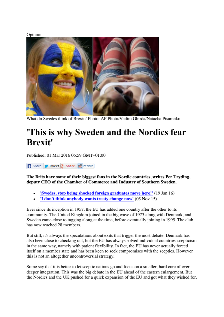 This is why Sweden and the Nordics fear Brexit
