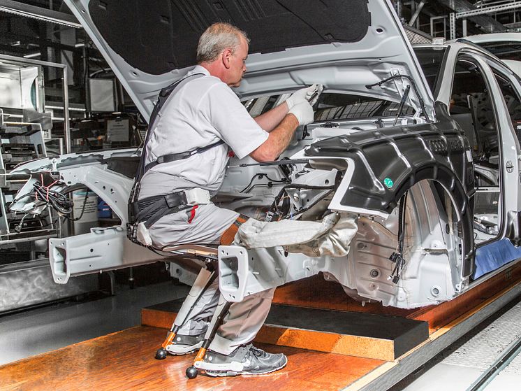 Chairless Chair - This high-tech carbon-fiber construction allows Audi employees to sit without a chair