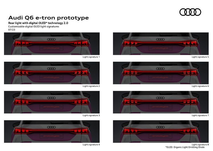Audi Q6 e-tron prototype - lysteknologi