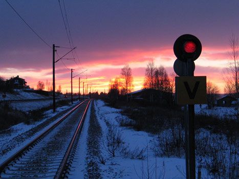Röd signal järnväg