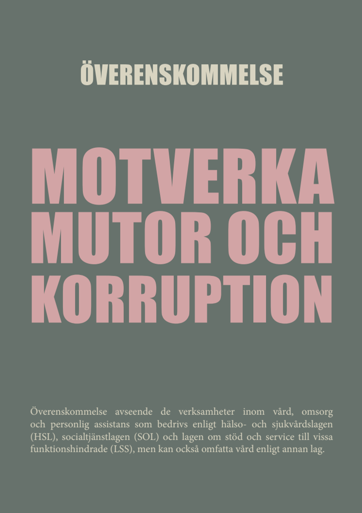 Överenskommelse för att motverka mutor och korruption