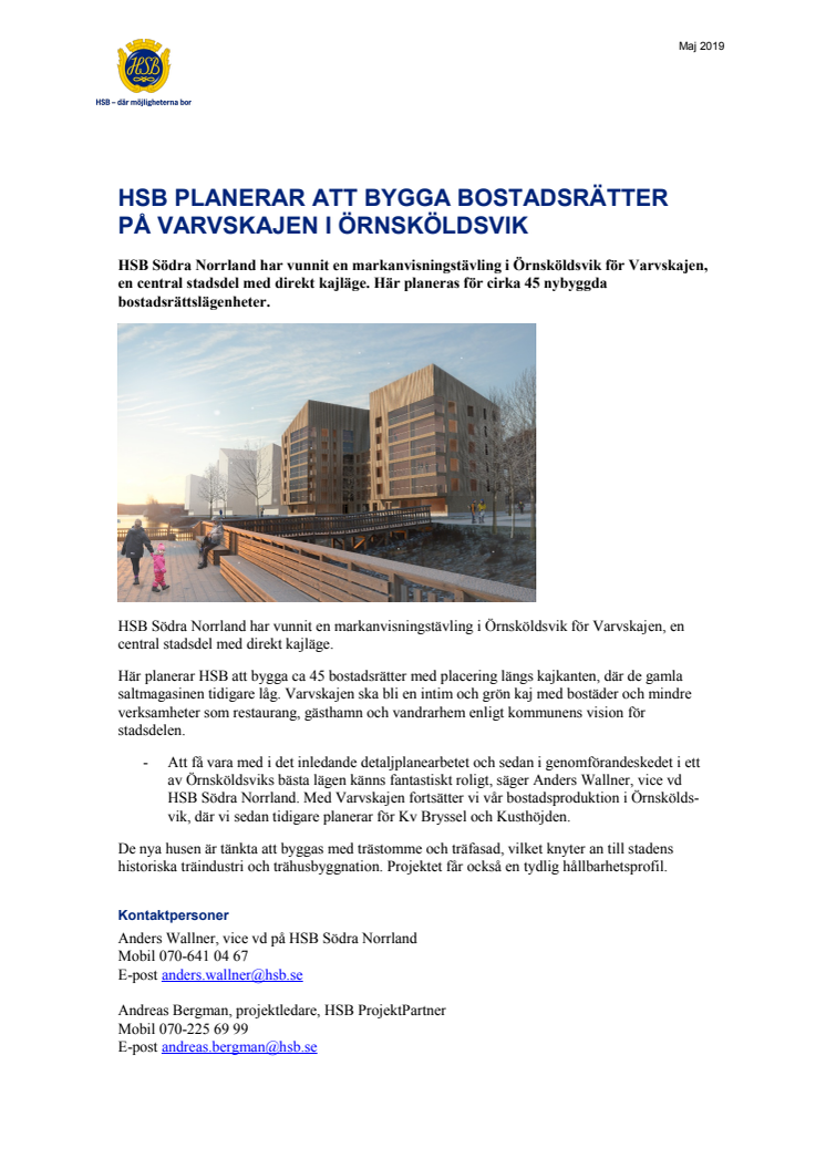 HSB planerar att bygga bostadsrätter på Varvskajen i Örnsköldsvik