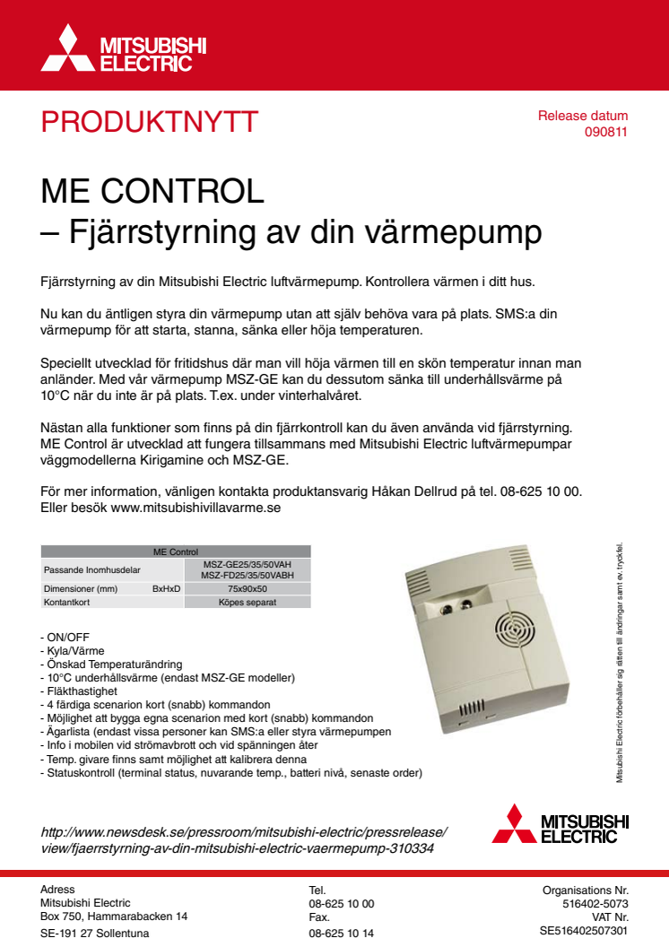 FJÄRRSTYRNING AV DIN MITSUBISHI ELECTRIC VÄRMEPUMP