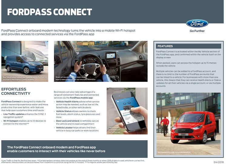 FordPass Connect nyttekjøretøy