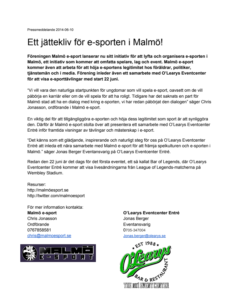 Ett jättekliv för e-sporten i Malmö!