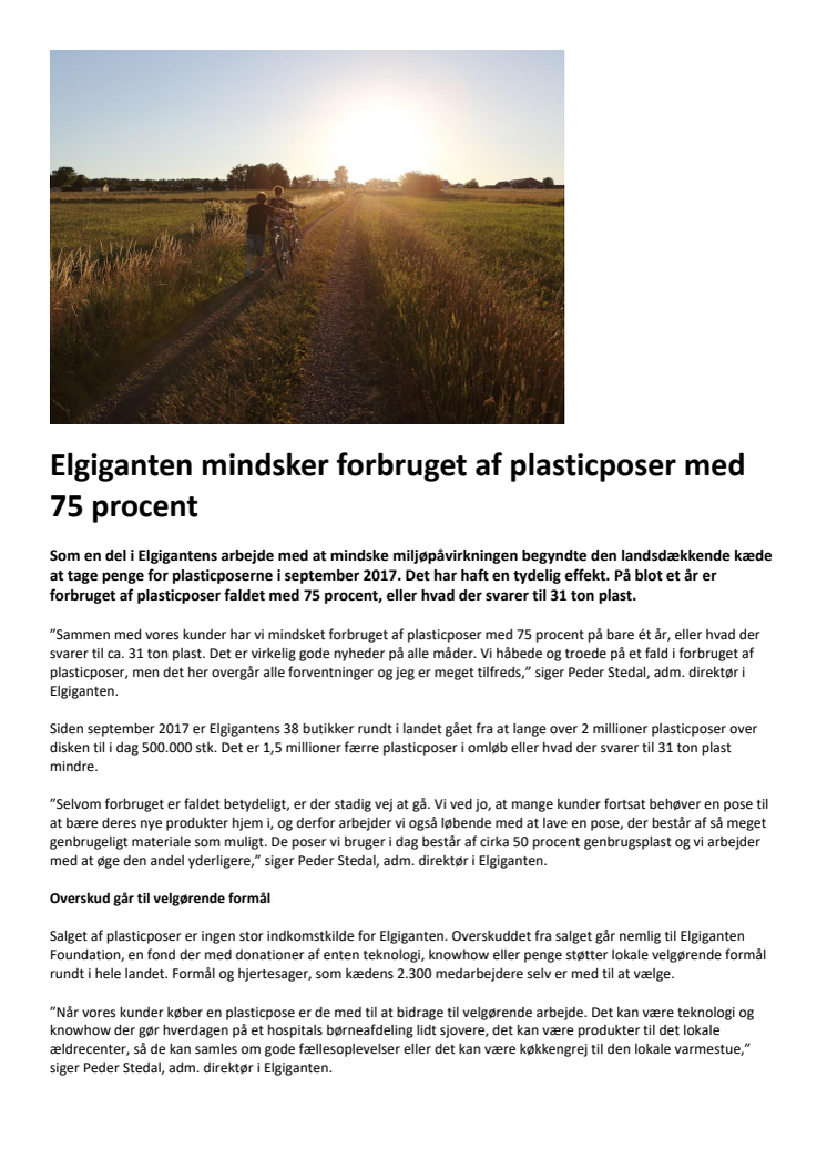 Elgiganten mindsker forbruget af plasticposer med 75 procent