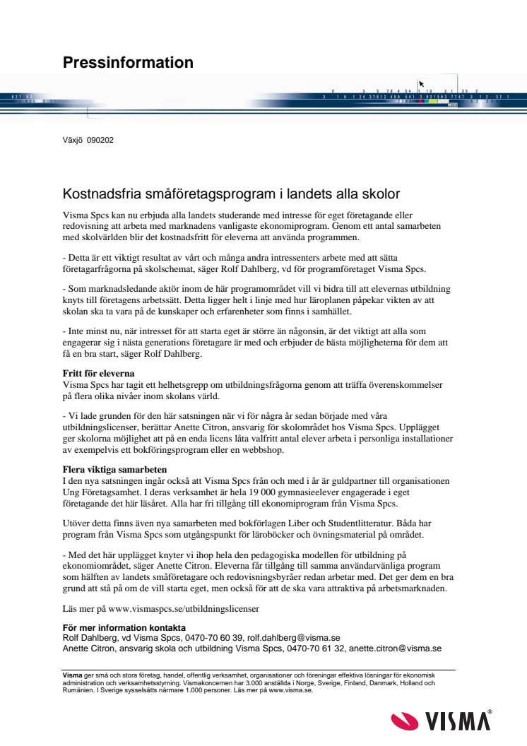 Kostnadsfria småföretagsprogram i landets alla skolor