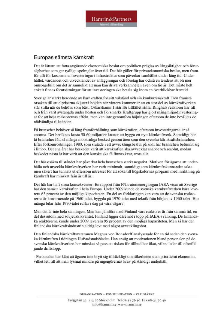 Europas sämsta kärnkraft