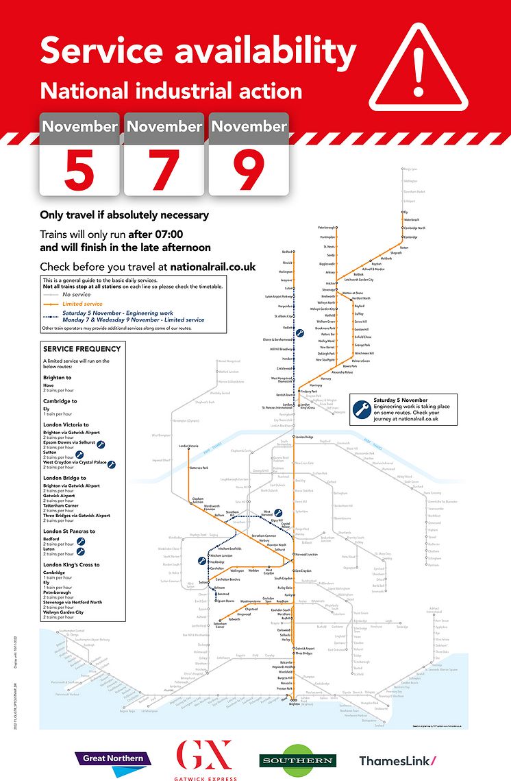 5-9 Nov 2022 strike map