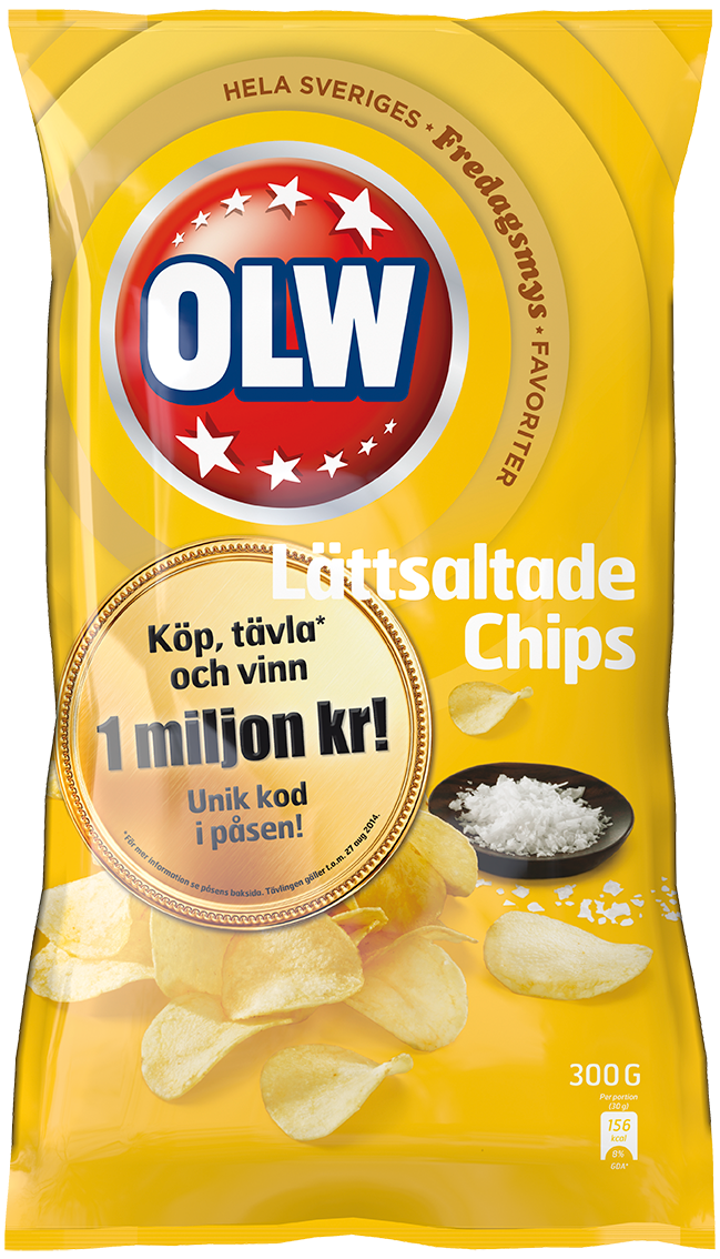 Lättsaltade chips miljon