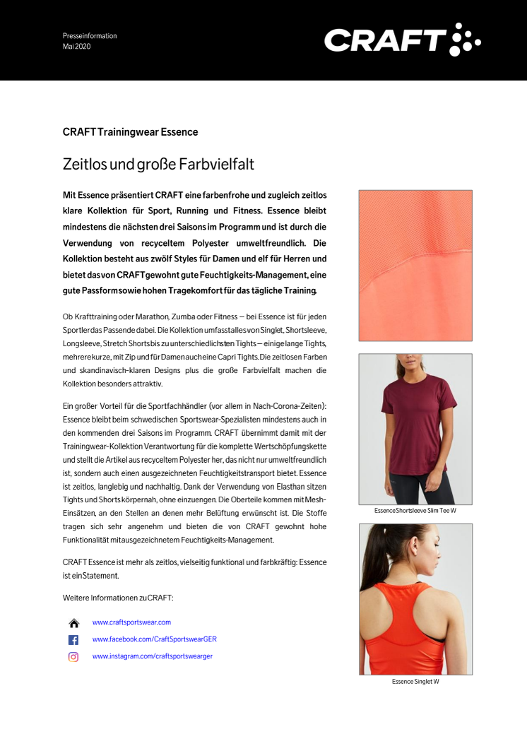Zeitlose und frabenfrohe Training- und Runningkollektion Essence