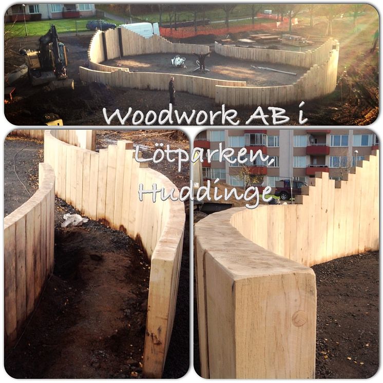 Woodwork AB bygger en ekpalissad i Lötparken, Huddinge