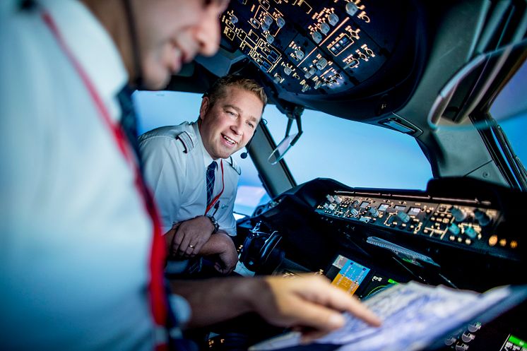 Flight Deck på Norwegians Boeing 787 Dreamliner
