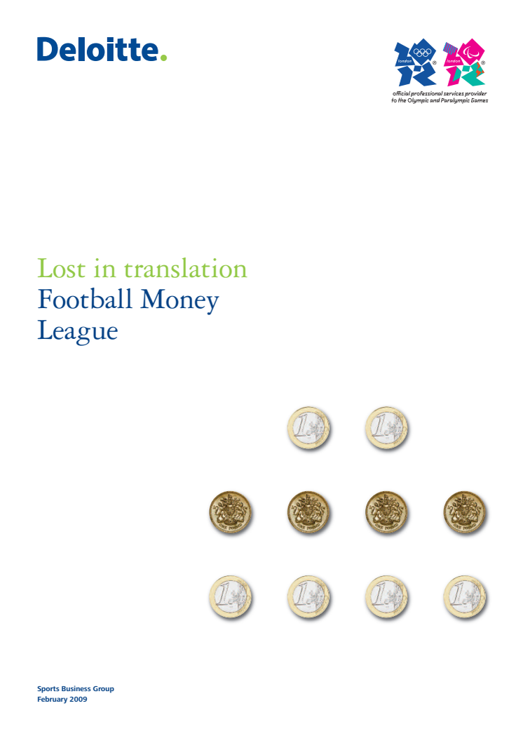 Deloitte Football Money League 2009: Sjunkande pund drabbar engelska storklubbarna