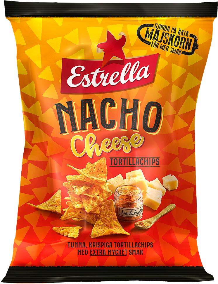 Nacho Cheese Tortillachips från Estrella