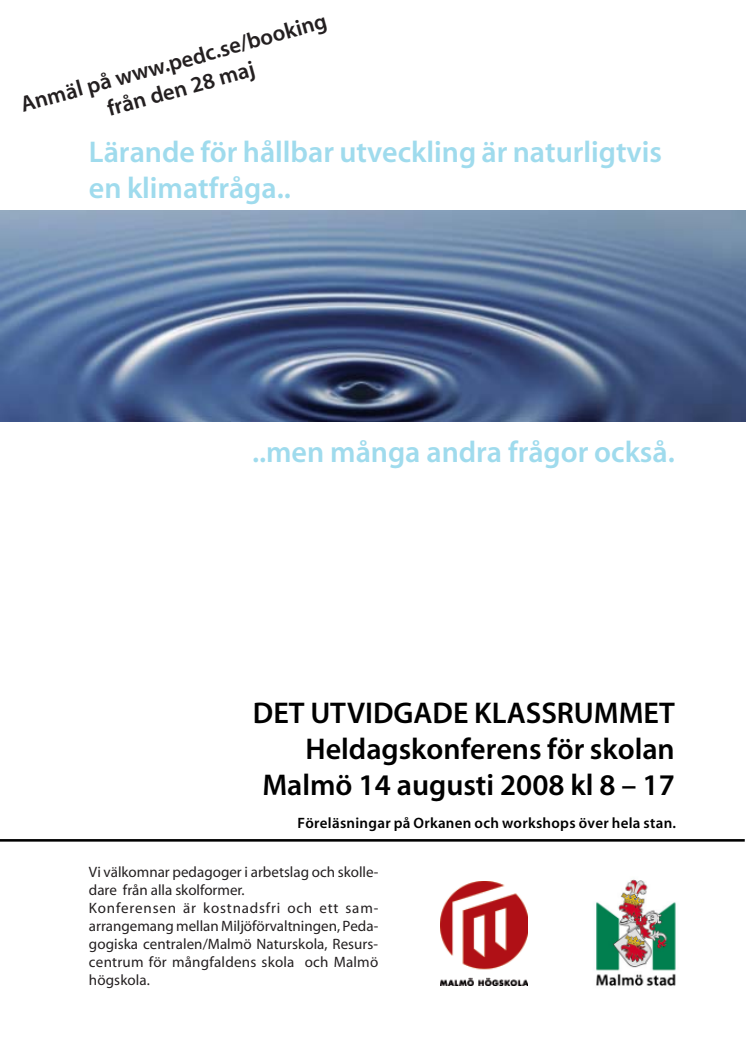 Det utvidgade klassrummet – skolkonferens om lärande för hållbar utveckling