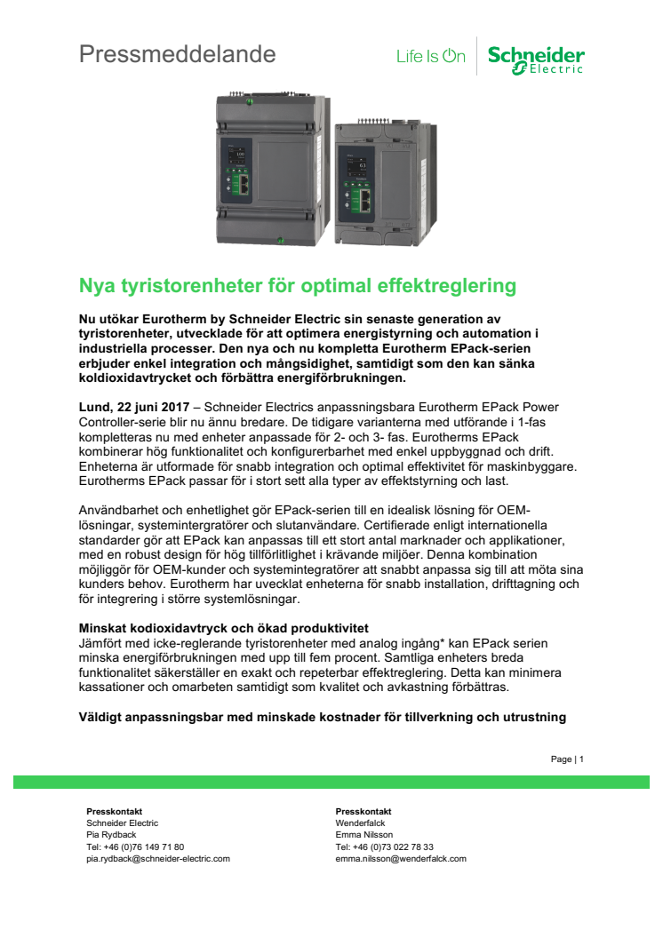 Nya tyristorenheter för optimal effektreglering