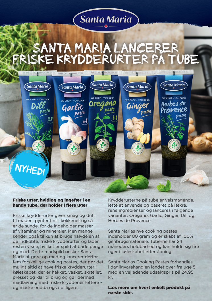 SANTA MARIA LANCERER FRISKE KRYDDERURTER PÅ TUBE