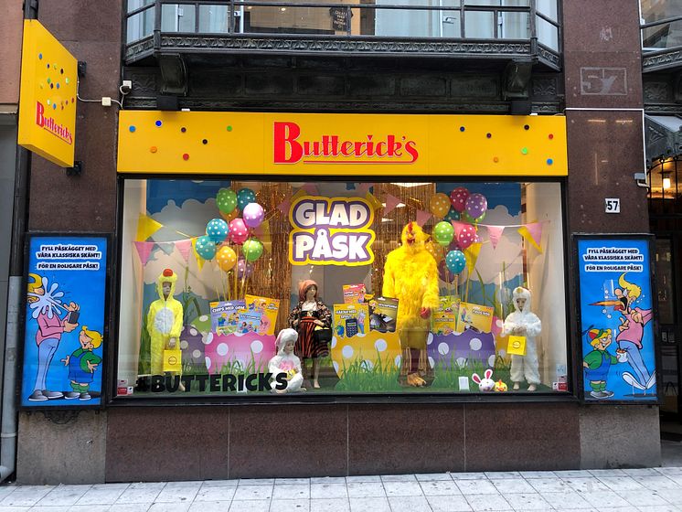 Påskskyltfönster Butterick's 