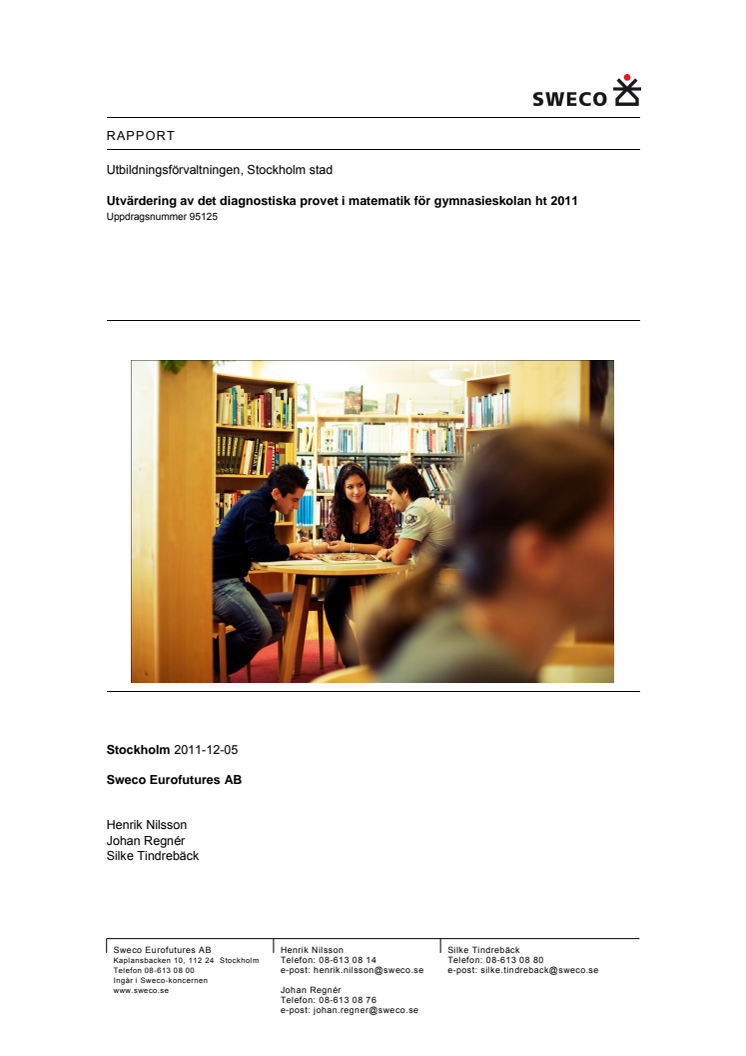 Rapport : Utvärdering av matematikprovet ht 2011