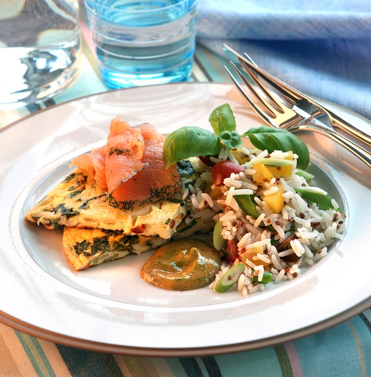 Receptbild frittata med ris och quinoa