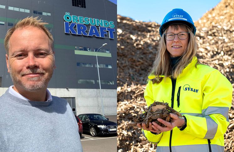 Jonas Lindell, avfalls- och bränsleansvarig på Öresundkraft och Karolin Wennerbeck, affärsutvecklare på Sysav. 