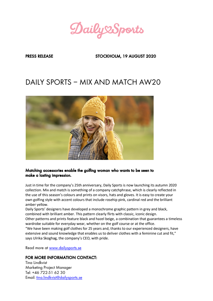 DAILY SPORTS – MIX AND MATCH AW20