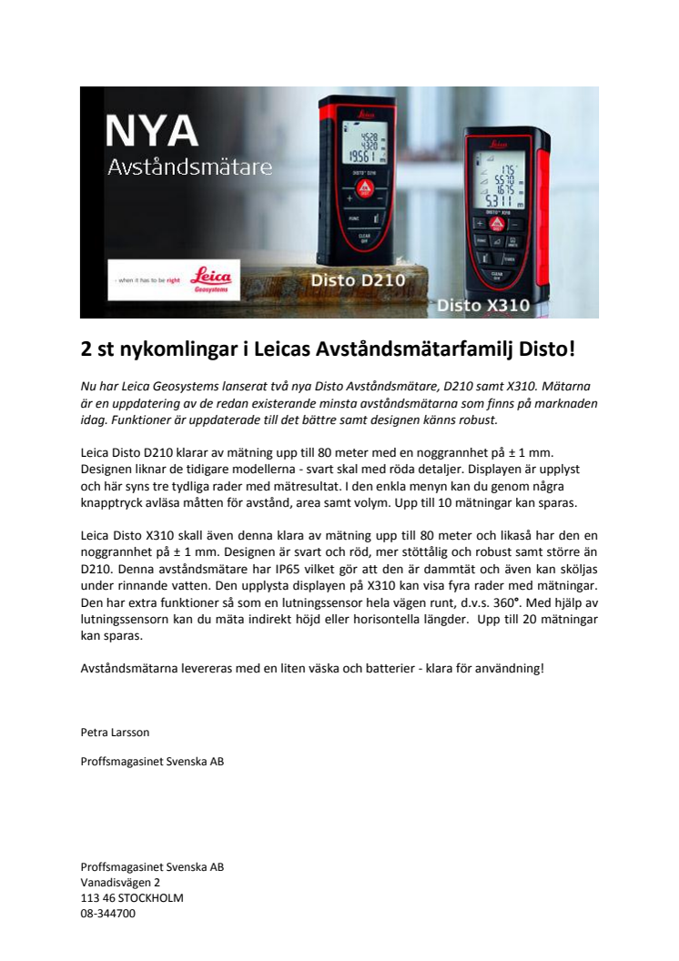Leica lanserar två nya avståndsmätare!