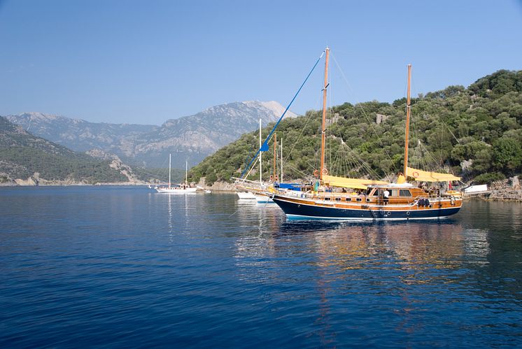 Gülletbåtar på Turkiets västkust.