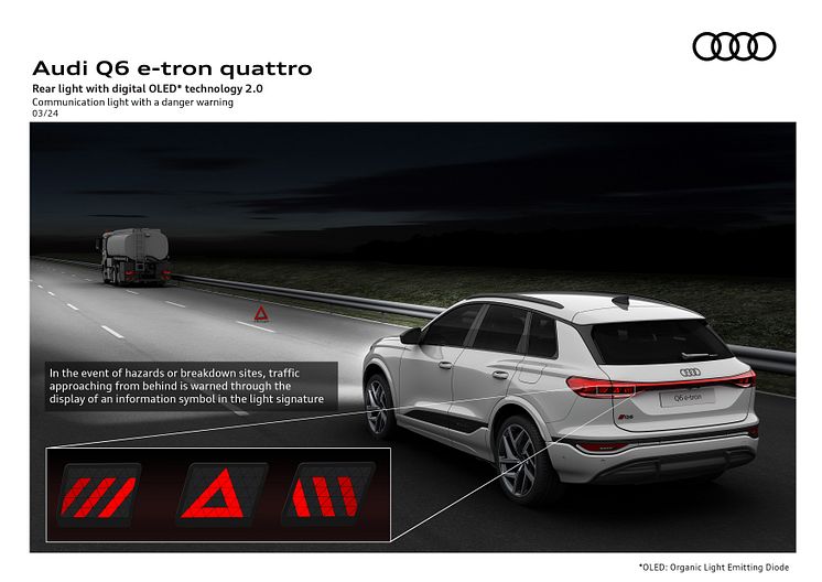 Audi Q6 e-tron - kommunikationslys