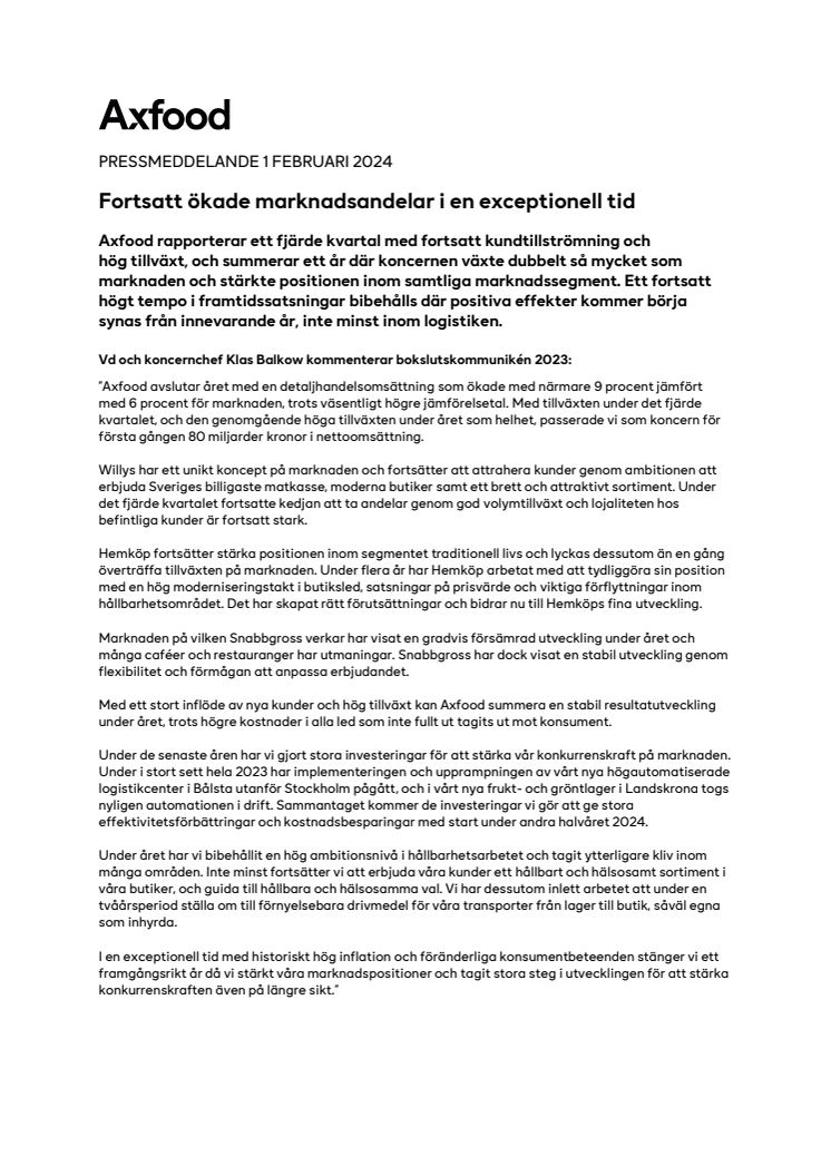 Pressmeddelande Axfoods bokslutskommuniké.pdf